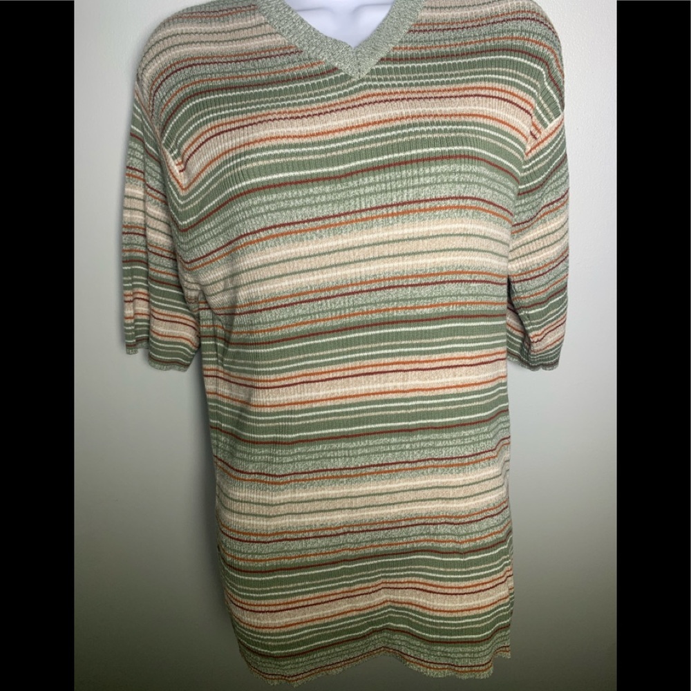 NWT Perry Ellis Striped Mid Sleeve Sweater Women